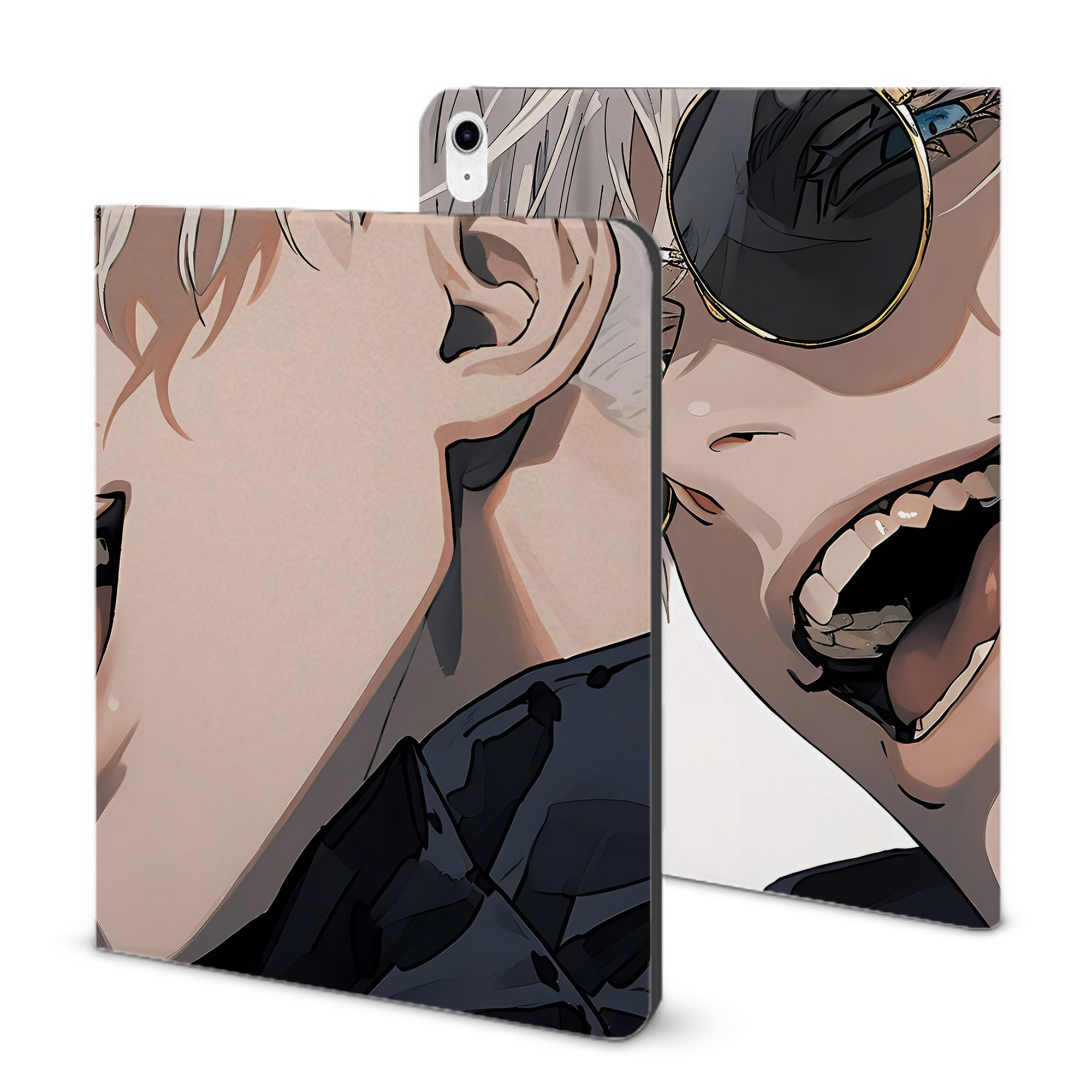 （画像用） 呪術廻戦 Jujutsu Kaisen IPad ケース ブック型 PUレザー TPU 耐衝撃 軽量 薄型 ペン収納なし 全面保護 IPad 各モデル対応